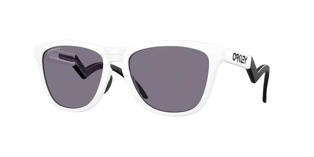 NEW OAKLEY women's frogskins hybrid sunglasses in matte white prizm grey
